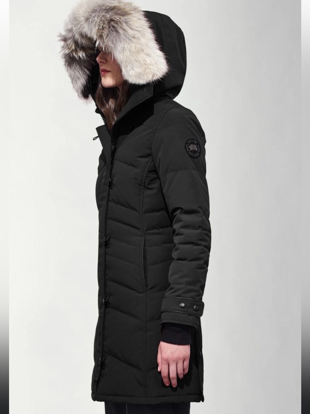 Canada Goose Lorette Black Label Down Parka with Real Fur Size XS